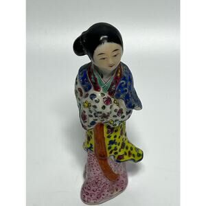 Vintage Porcelain Asian Woman in traditional Clothing Figurine
